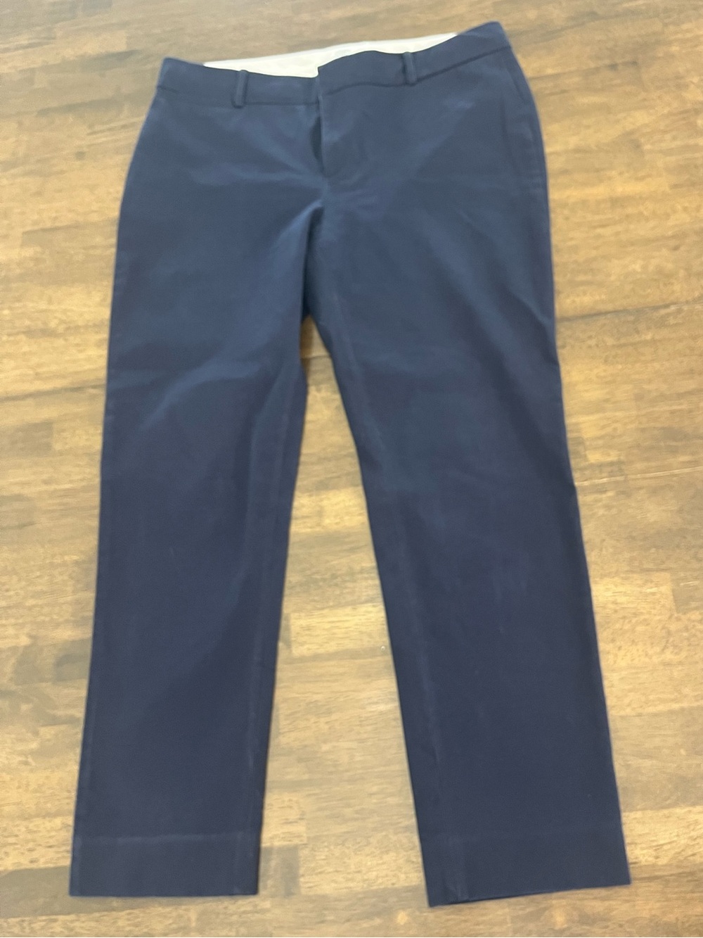 crown & ivy Navy pants straight cotton medium